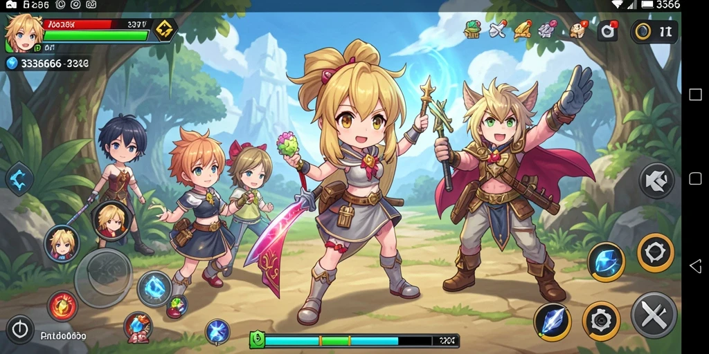 Tampilan gameplay menarik dari 333666 yang penuh aksi Anime.