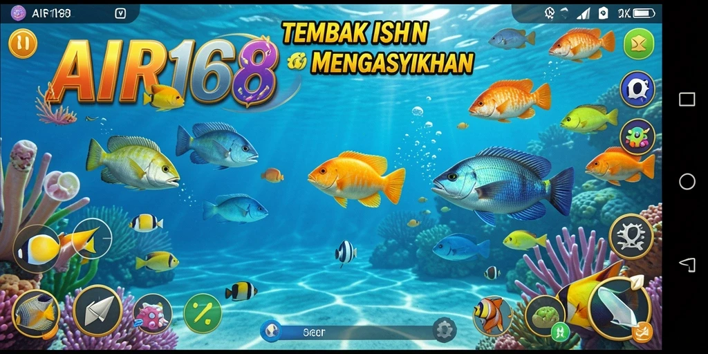 Tampilan gameplay menembak ikan yang seru dan dinamis.