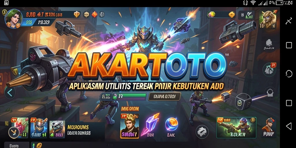 Tampilan utama AKARTOTO dengan fitur utilitas yang lengkap.