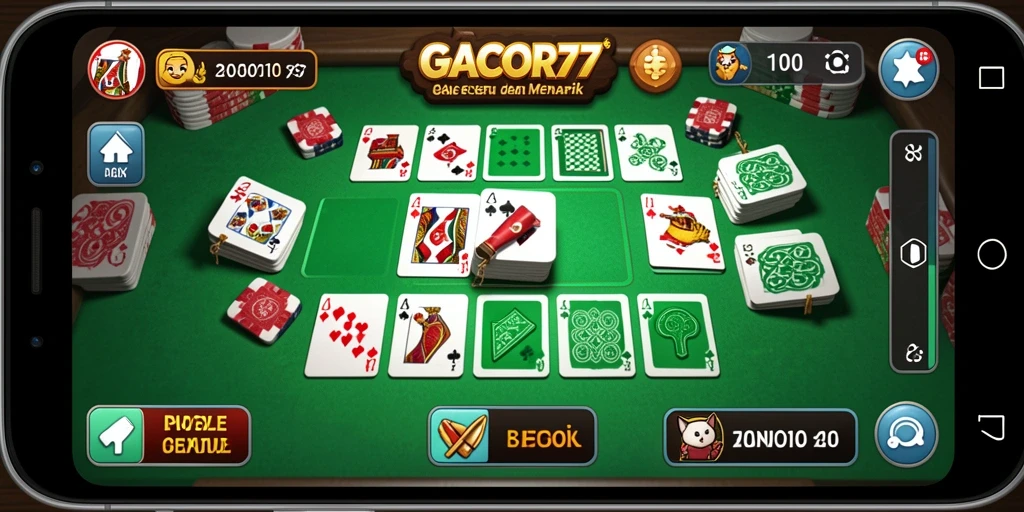 Tampilan gameplay Gaple yang seru di GACOR77.