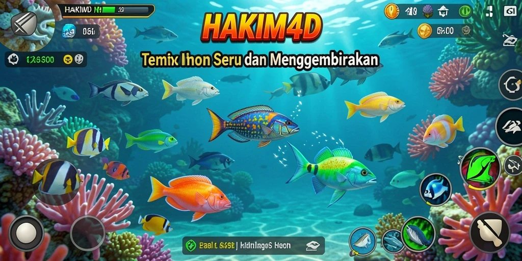 Tampilan seru gameplay HAKIM4D saat menembak ikan.