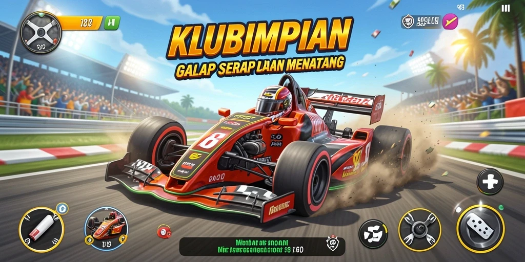 Tampilan gameplay balap yang seru dan mendebarkan di KLUBIMPIAN.