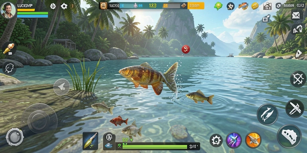Tampilan gameplay LUCKSVIP dengan aksi memancing yang seru.