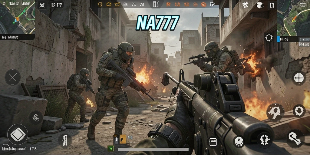 Tangkapan layar gameplay NA777 yang menunjukkan aksi pertempuran intens.