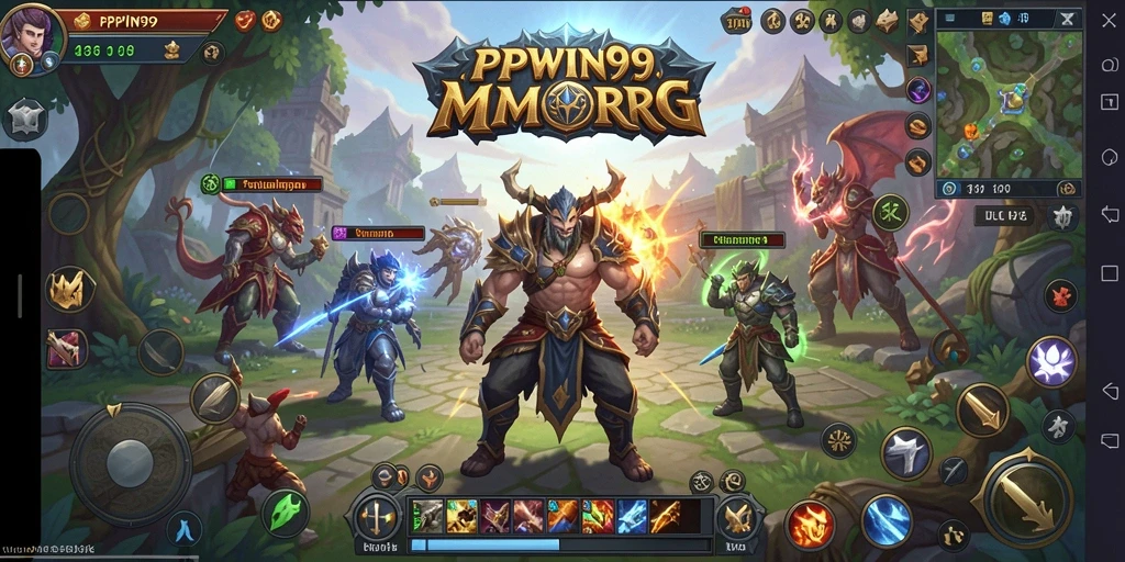 Screenshot PPWIN99 menunjukkan aksi pertempuran epik dalam dunia MMORPG.