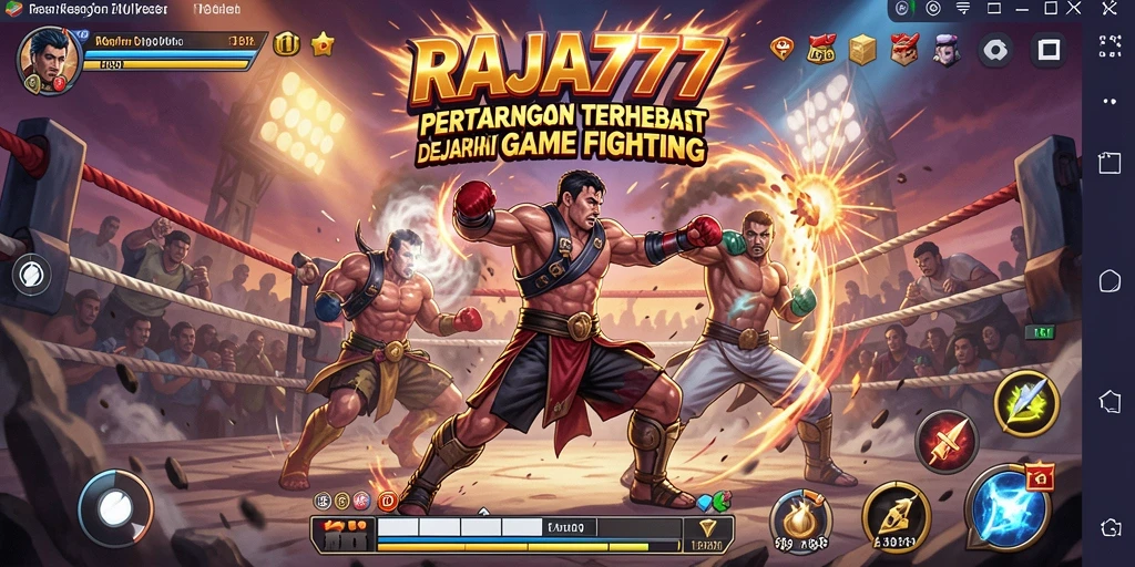 Screenshot gameplay RAJA777 yang penuh aksi pertarungan mendebarkan.