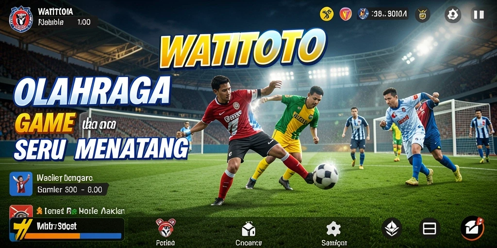 Tampilan gameplay seru di WATITOTO dengan aksi olahraga mendebarkan.