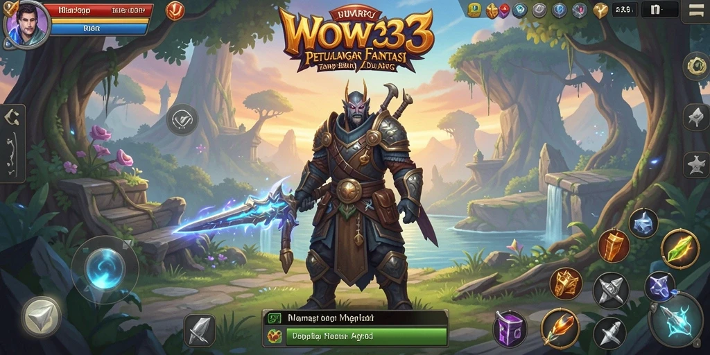 Tampilan menarik gameplay WOW33 dengan aksi pertempuran seru dan pemandangan fantastis.