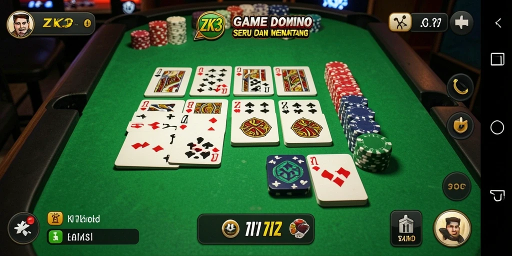 Screenshot utama ZK3 menampilkan gameplay seru permainan Domino.